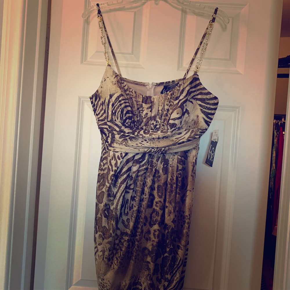 “Love Tease “ Metallic animal print dress NWT